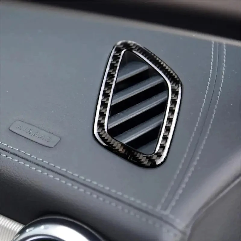 For Mercedes Benz A GLA CLA Class W176 X156 C117 Carbon Fiber Dashboard Air Condition Outlet Decor Sticker Cover Decoration