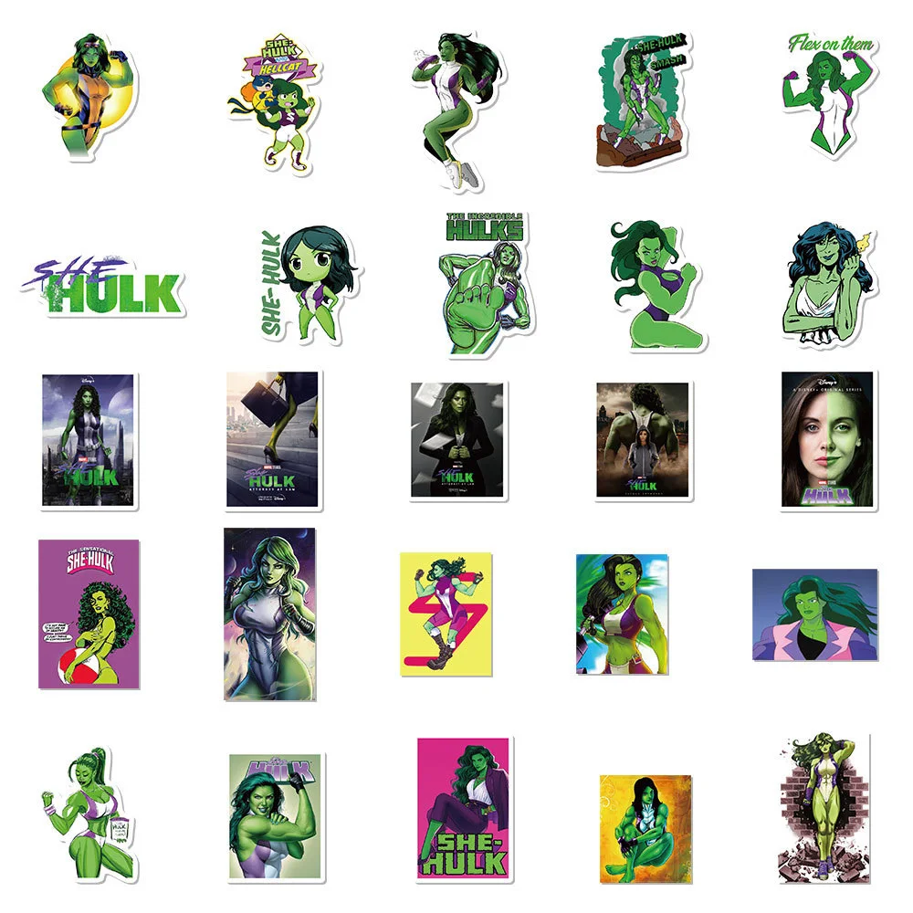 10/30/50pcs Disney Marvel Latest Movies She-Hulk Anime Stickers for Laptop Tablet PC Motorcycle Graffiti PVC Sticker Cool Decals