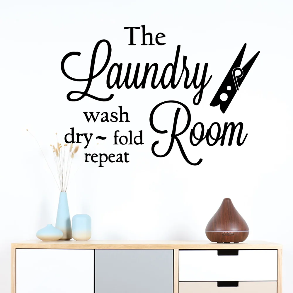 Laundry Room Decor Washing Quotes And Signs Wall Sticker Decoration For Washing Room WC And Toliet Sticker Decor Accessories