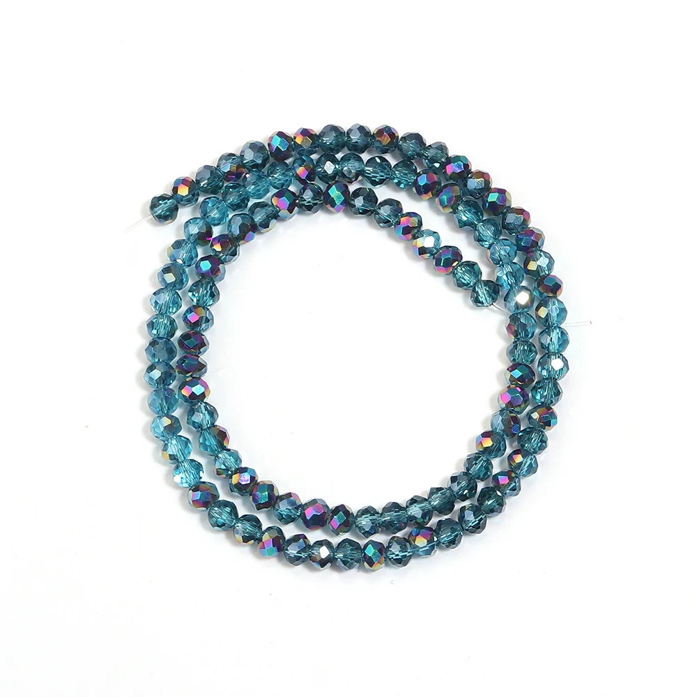 3 4 6 8 10mm Facet Kristal Kralen Pauw Blauw Glas Abacus Losse Kralen Voor DIY Sieraden Maken Armbanden ketting Accessoires