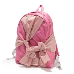 Y2k Niche Bowknot Sweet Solid Color Fashion Backpack Casual Schoolbag Handbag Student Leisure Travel Backpack