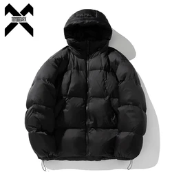 2024 Winter Men Down Jacket Waterproof Hooded White Duck Down Jacket Warm Thick Outwear Coat Hip Hop Streetwear