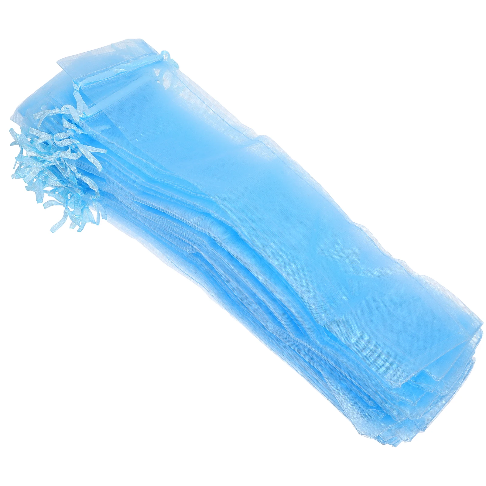 

50 pcs Gauze Drawstring Bags For Hand Fans Breathable Mesh Pouch Folding Storage Organizer Rave Fan Holder Small Protective Bag