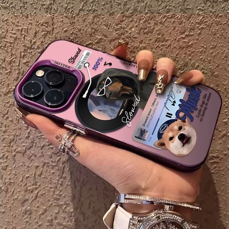 

Luxury cool music puppy Phone Case For iPhone 17 16e 16 15 14 13 12 11 mini Pro Max X XR XSMAX 8 7 Air Plus Anti Fall Back Cover