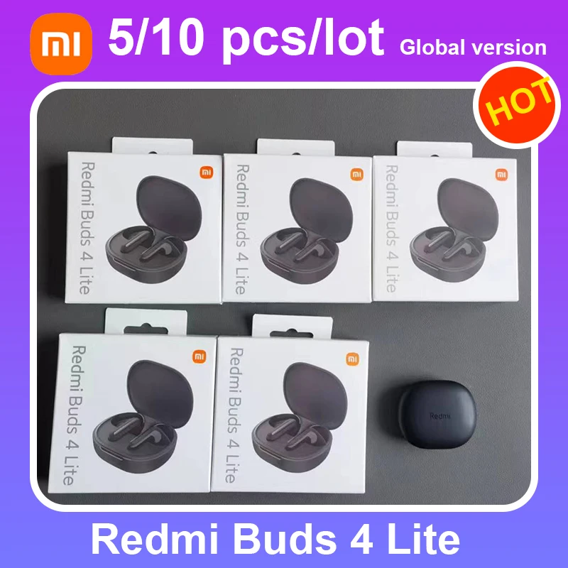 Global version Xiaomi Redmi Buds 4 Lite Bluetooth Earphones Long Battery Life Ture Wireless Earbuds Music Headset Run 5/10 pcs