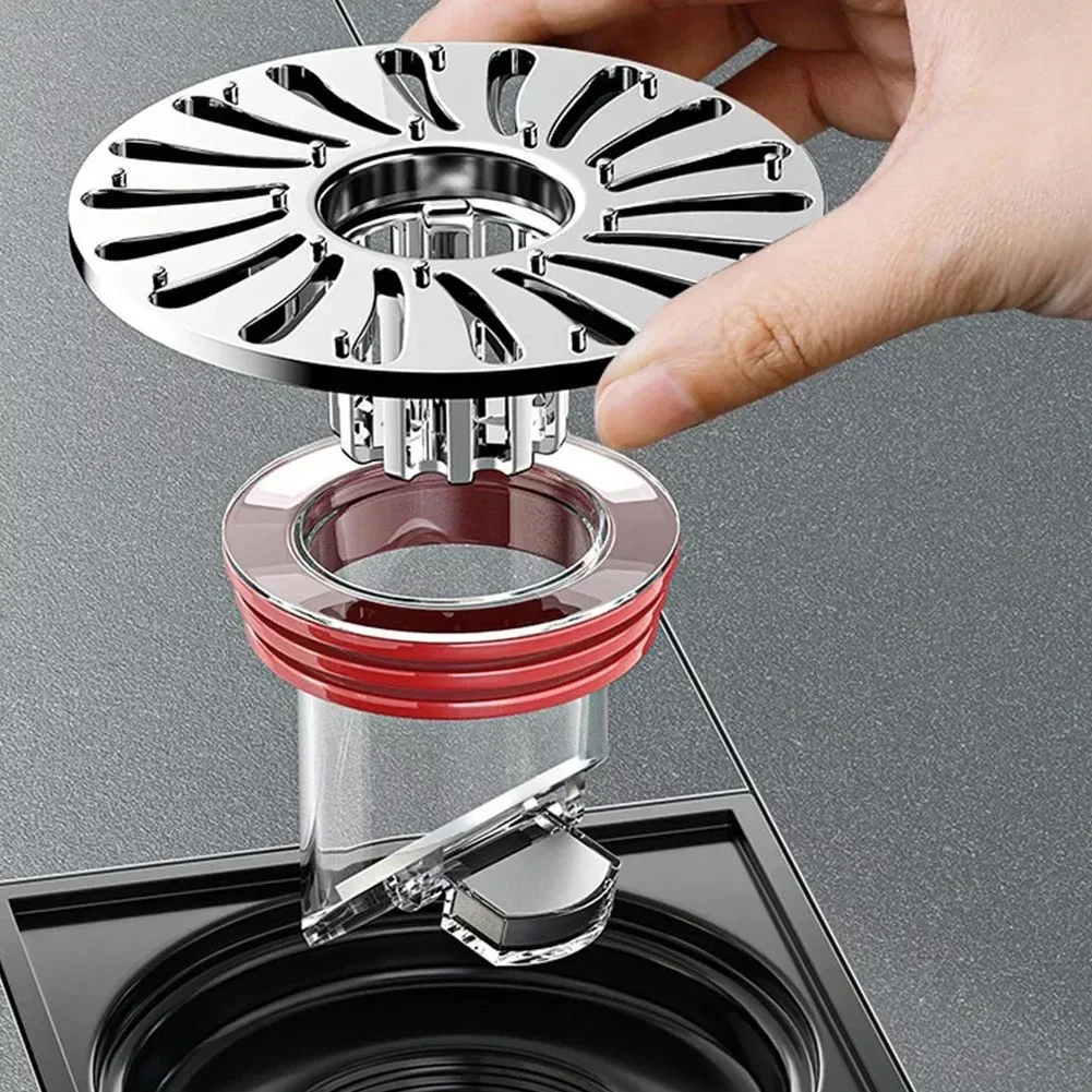 Filtro per scarico a pavimento per bagno filtro per tappo per fognatura per doccia collettore per capelli tappo per fognatura a prova di odore scarico a pavimento per cucina