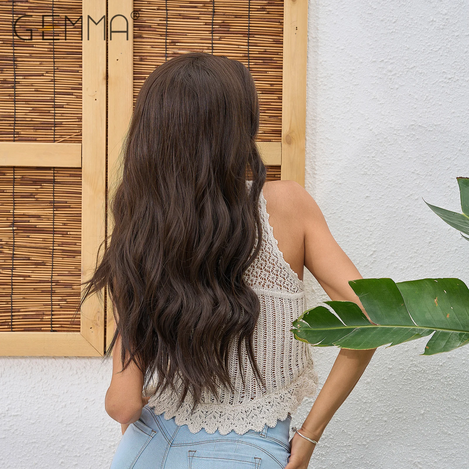 Long Wavy Dark Brown Hair Wig Synthetic Natural Wave Wigs for Balck Women Afro Heat Resistant Cosplay Daily Use Female Wig