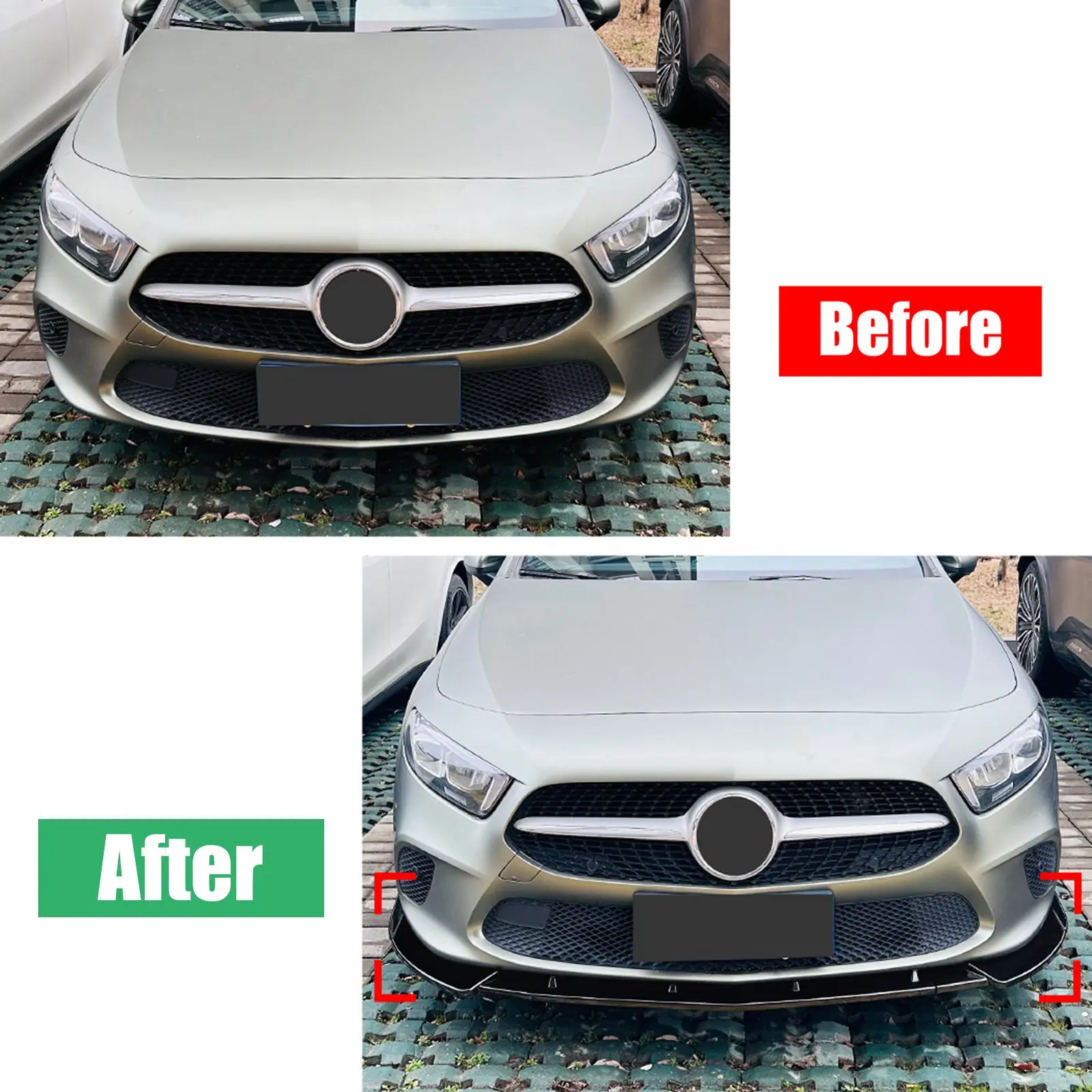 لبنز A-Class W177 V177 النسخة العادية 2018-2022 المصد الأمامي سبويلر الشفاه الفاصل الناشر مجموعات الجسم