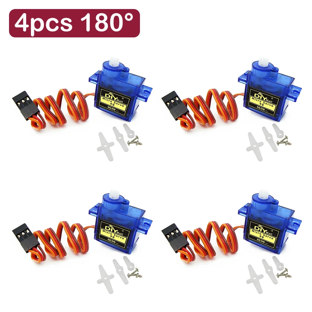 Variant: 4pcs SG90-180 Degree