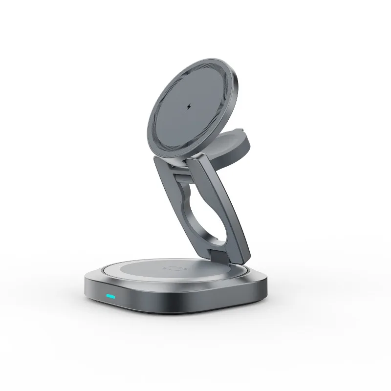 Foldable rotating Qi2.2 mobile phone wireless charger multi-function watch 5W three-in-one wireless fast charging 25W