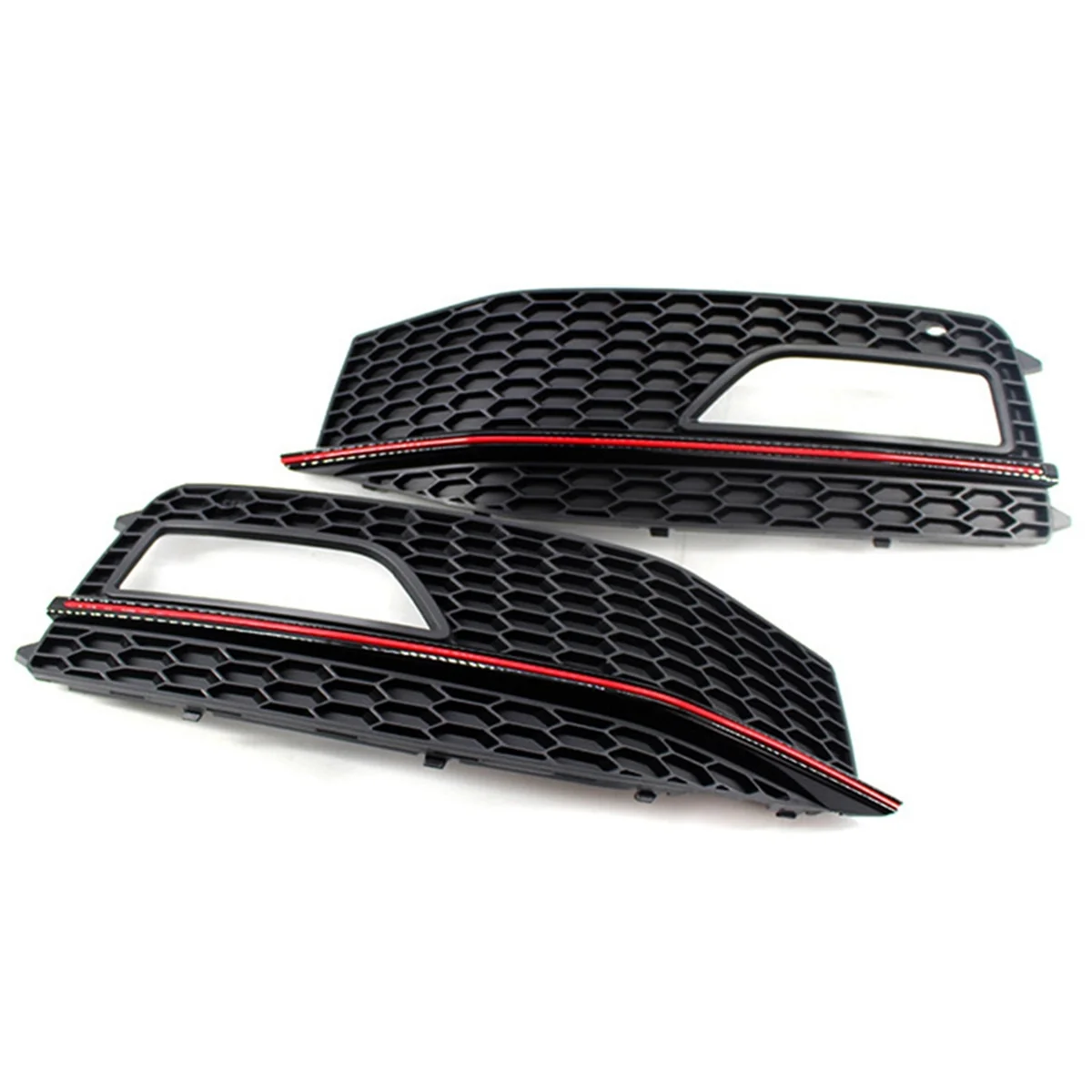 1 Pair Red Line Fog Light Frame Grille Sports Style Fog Light Cover for Audi A4 S4 13-15 Decorative Modification Parts