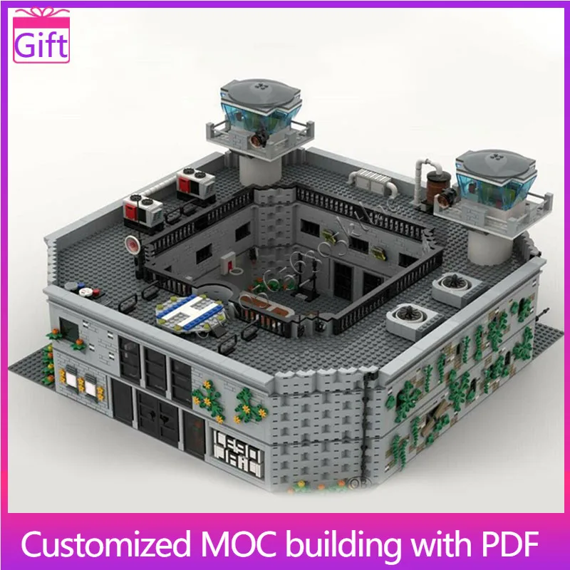 

New 6738 PCS MOC High Security Prison Model Modular DIY Set Building Blocks Kids Assembly Display Toys Festival Surprise Gifts