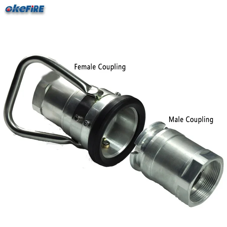 Okefire Dry Disconnect DDC Camlock Quick Male & Female Coupling For Tank Wagons
