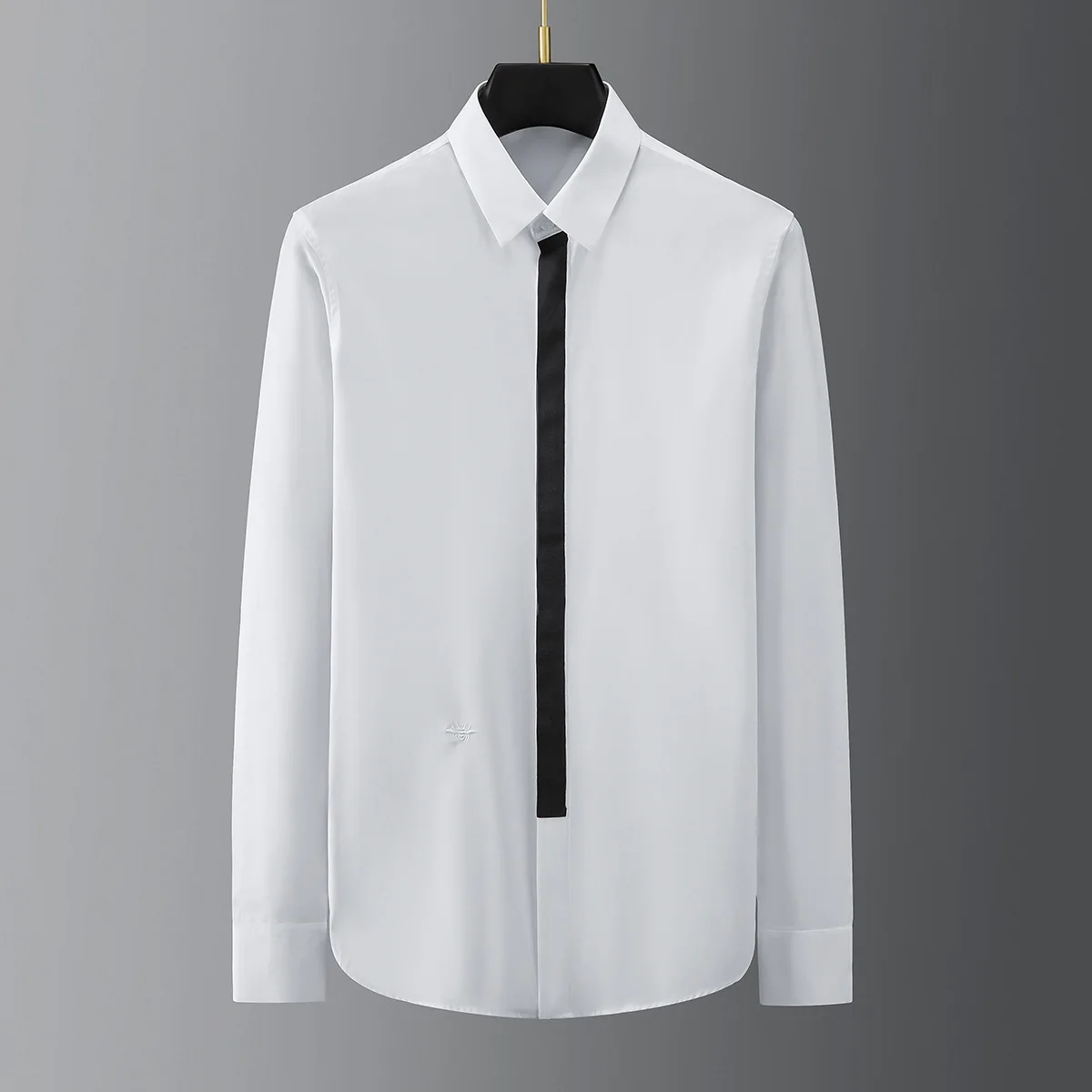 New Webbing Versatile Pure Cotton Non-ironing Long-sleeved Casual Men's Bottoming Shirt Men's Top