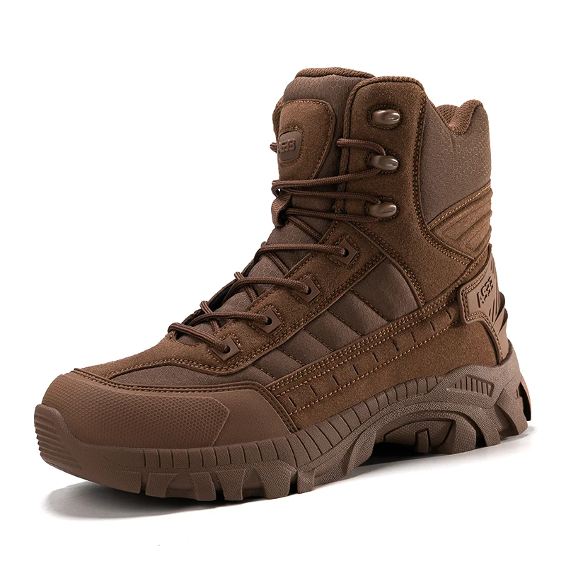 

Men's High-Top Tactical Boots, Breathable Combat Training Boots, Large Size Anti-Slip Wear-Resistant Outdoor Hiking Boots