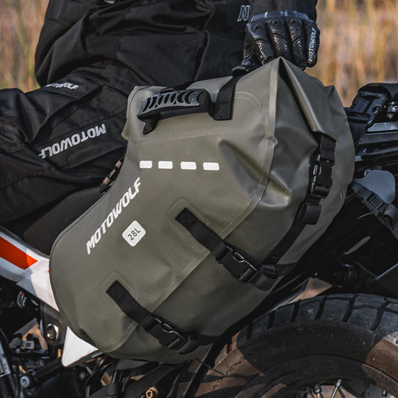 Motorcycle Saddle Bag 48L/28L/18L Waterproof 2 Pieces MotorBike Side Back Seat Pannier Bag Travel Dry Bag Luggage