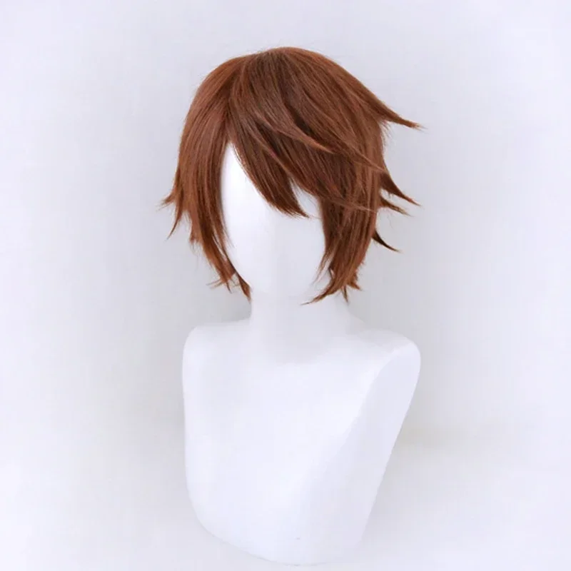 Halloween Anime Yagami Light Cosplay Wig 30cm Dark Brown Short Hair Heat Resistant Synthetic Wigs