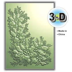 The New And Thriving 3d Embossed Plastic Folder And Mold With Holly Corners For Card Making, Scrapbook Paper, Diy Decorative Pro