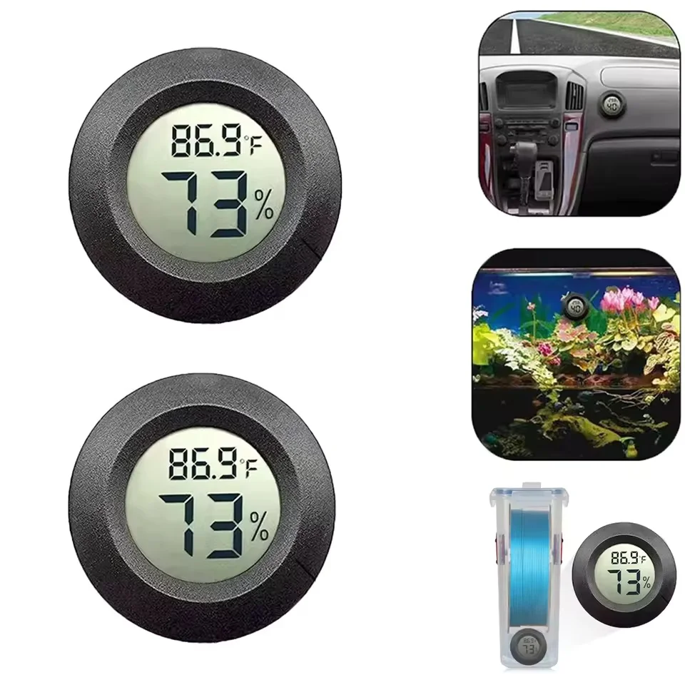 Mini higrómetro, termómetro Fahrenheit o Celsius, monitor LCD Digital, medidor de temperatura y humedad redondo para habitación interior, 5/1 Uds.