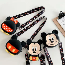 Gel di silice Mickey Minnie Crossbody Coin Bag Kid Boy bambini borsa a tracolla tracolla regolabile Holiday Travel Pocket Pack