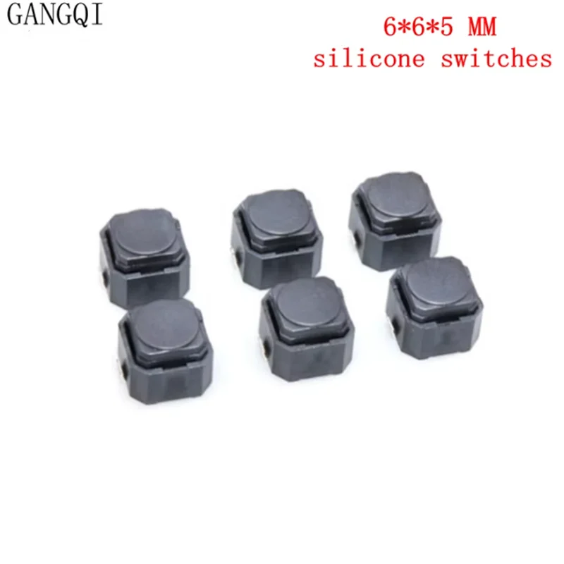 10PCS 6*6*5MM SMD Silent Push Button Switch Microswitch Tact Switch 6X6X5MM Silicone Switches 6*6*5mm Car Button