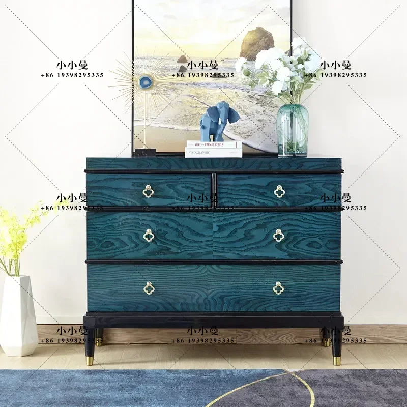 Italian light luxury piano lacquered solid wood villa entryway cabinet