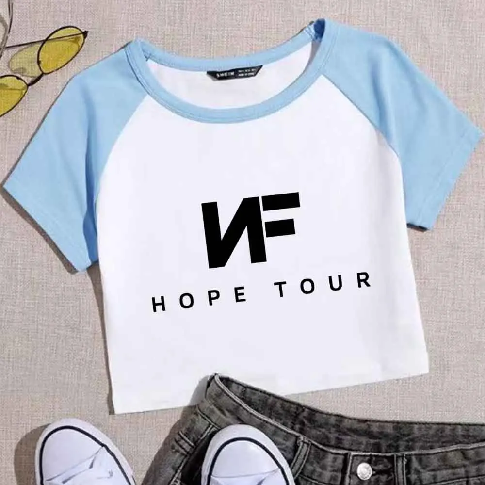 NF Hope Tour 2024 Crop Tops T-Shirt Girls Super-short Fans Gift Regular O-Neck Short Sleeves Fashion