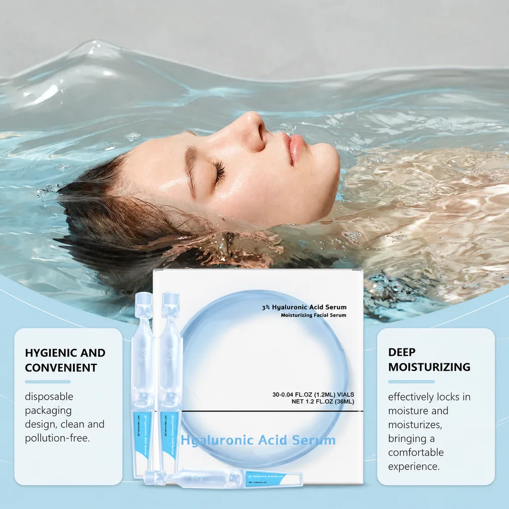 Hyaluronic Acid Moisturizing Serum Care Nourishes Delicate Facial Skin Shrink Pores Moisturizes Brightens Facial Skin Anti-Aging