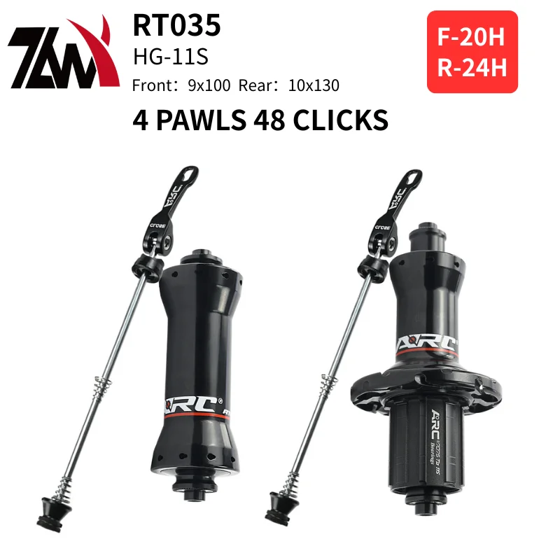 

RT035 Road Bike Parts Bicycle Hubs 6 Bolts V Brake Sealed Bearing Hubs QR Front 9x100mm Rear 10x130mm 20/24H