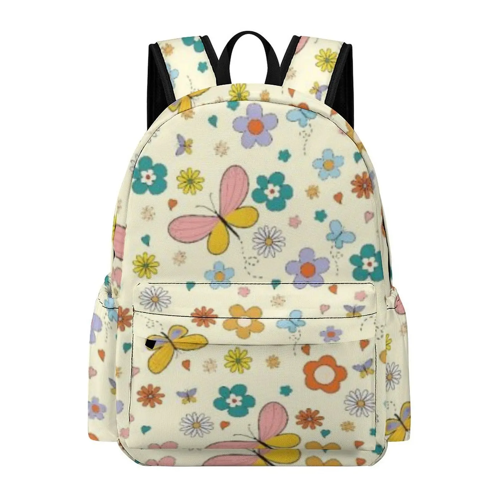 

16.5Inch Customizable Childrens Schoolbag Flower Pattern High-Quality Backpack Fashionable Schoolbag
