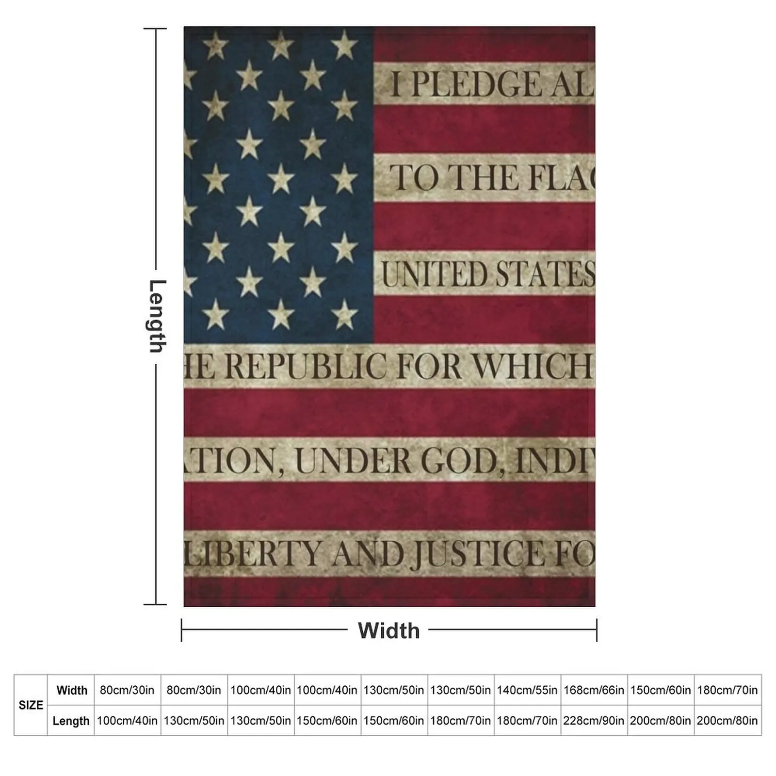 AMERICAN FLAG PLEDGE OF ALLEGIANCE Throw Blanket Furry for winter for babies Blankets