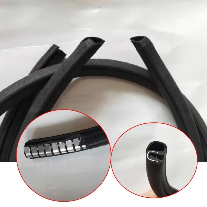 2pcs Car Door Edge Seal Strip B Pillar Car Rubber Weatherstrip Sound Insulation Anti-Scratch Protector Sealing Strips