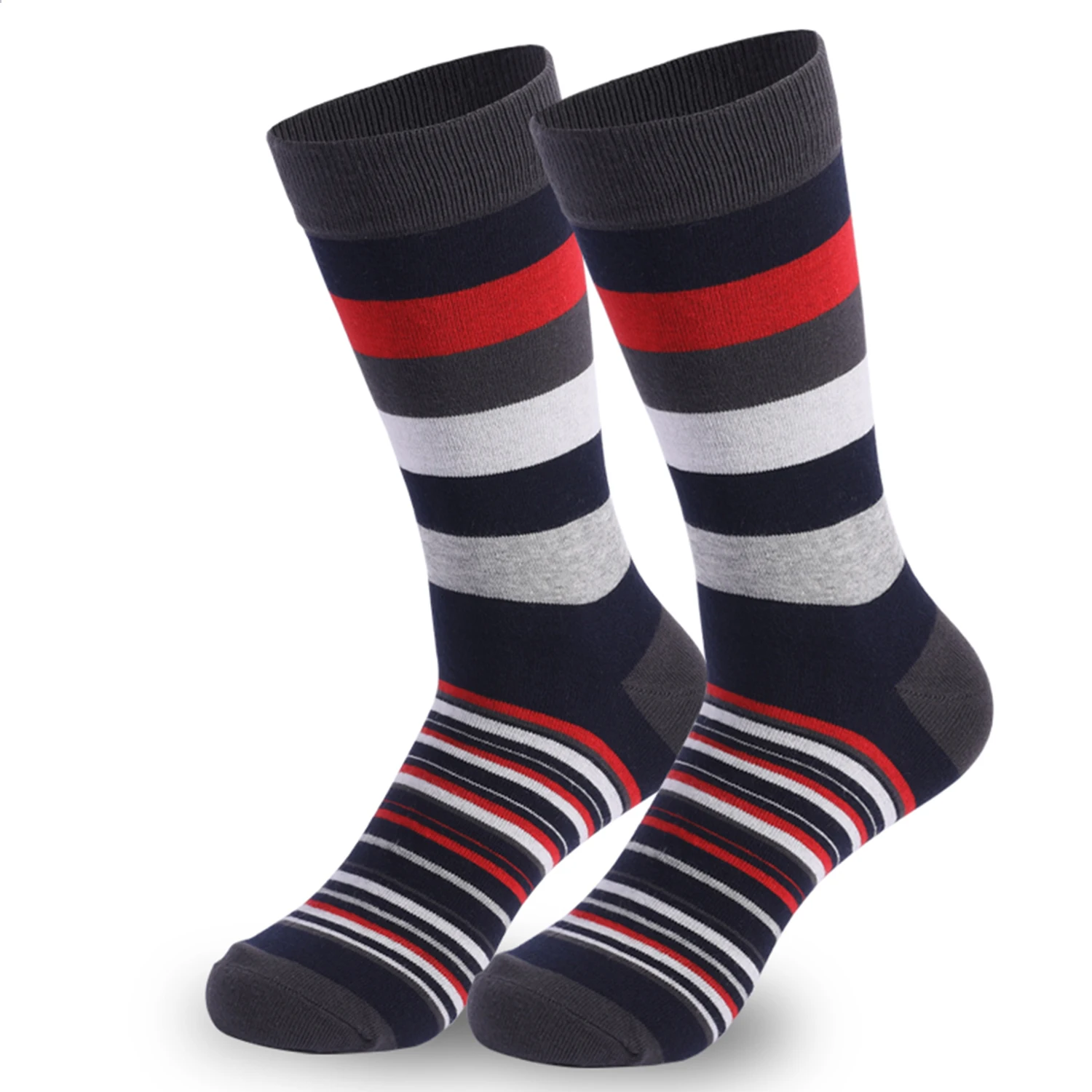 5Pairs Mens Fun Dress Socks, Pattern Funny Socks Pack, Colorful Striped Combed Cotton Novelty Socks，Cool Breathable Casual Socks