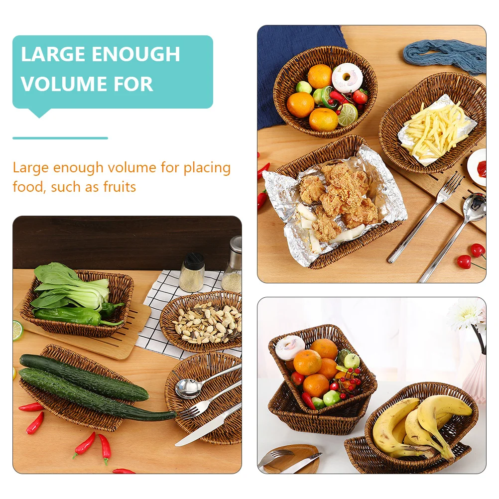 

Plastic Iron Storage Basket Large Volume Food Fruits Snacks Woven Design Multi Functional Home Supermarket Lightweight Simple