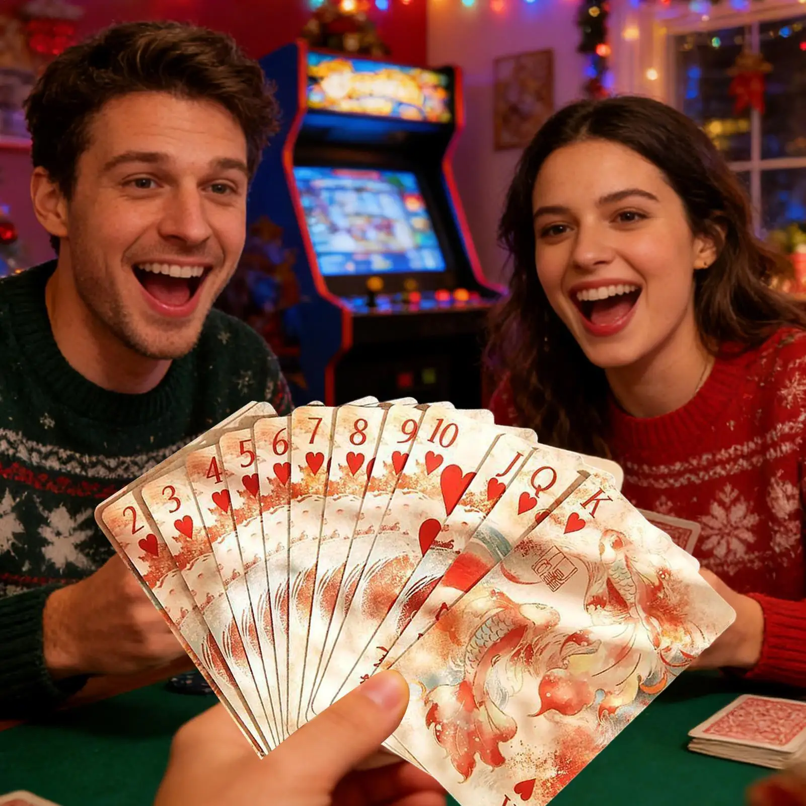 Poker Cards Good Luck Fish Pattern Desk Game Chinese Mythology Deck of Cards for Party Group Social Holiday Family Gathering
