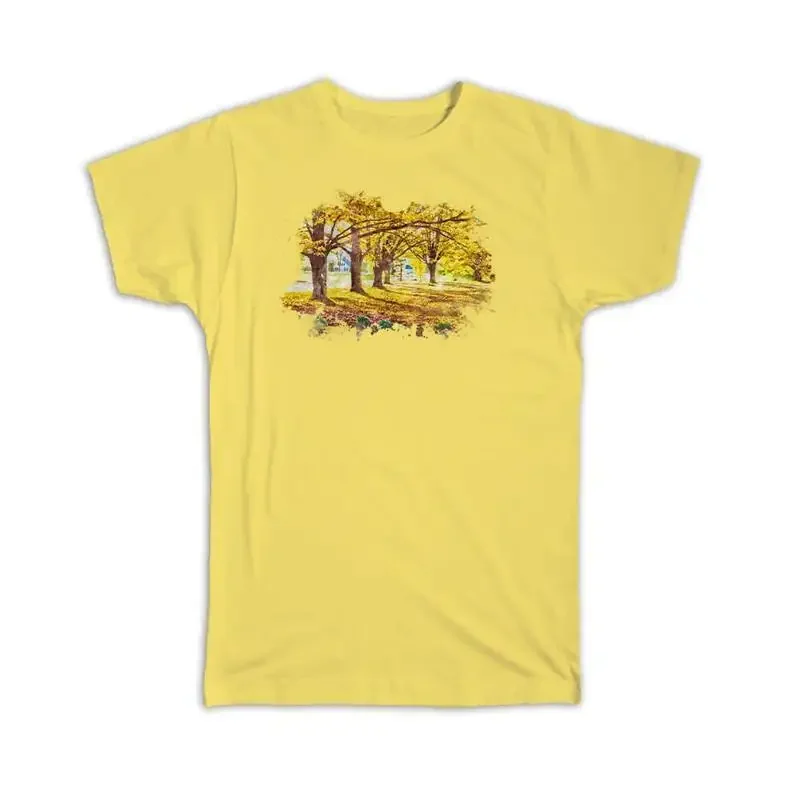 Watercolor Scenary Autumn Trees Frame T shirt