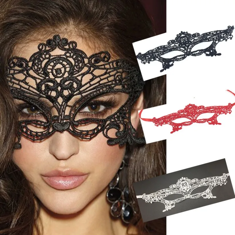 2023 vendite calde donne Hollow Mask Sexy Cosplay Lace Masquerade Eye Mask Lingerie accessori di Halloween Gothic Fetish