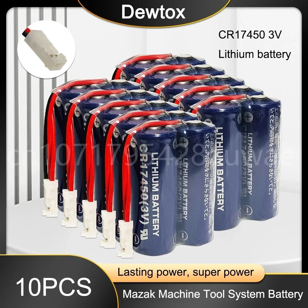 10PCS CR17450 3V 2600mah Original Battery Pack CR17450SE Lithium Battery PLC Industrial Control Li-ion Battery with Plug