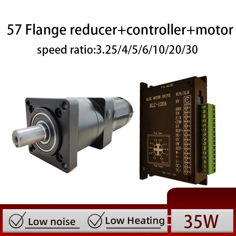 

24V Brushless Motor 35W Low Noise DC Motor Brushless Deceleration Small Motor Positive Reversing Low Speed Motor with Driver
