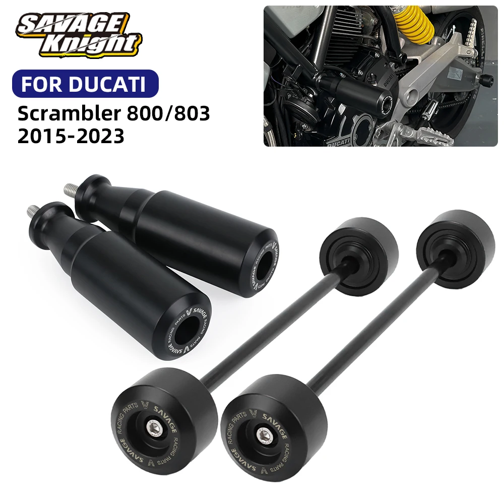 

For Ducati Scrambler 800 803 Frame Crash Slider Fork Axle Wheel Slider Swingarm Stand Classic Cafe Racer Full Throttle 2015-2023