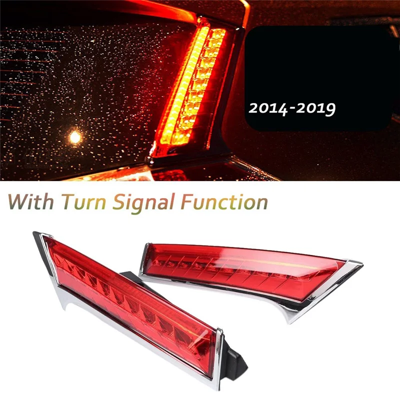 For Nissan Rogue X-Trail 2014-2019 Car LED Rear Window Pillar Light Brake Light Taillight Lamp With Turn Signal Features