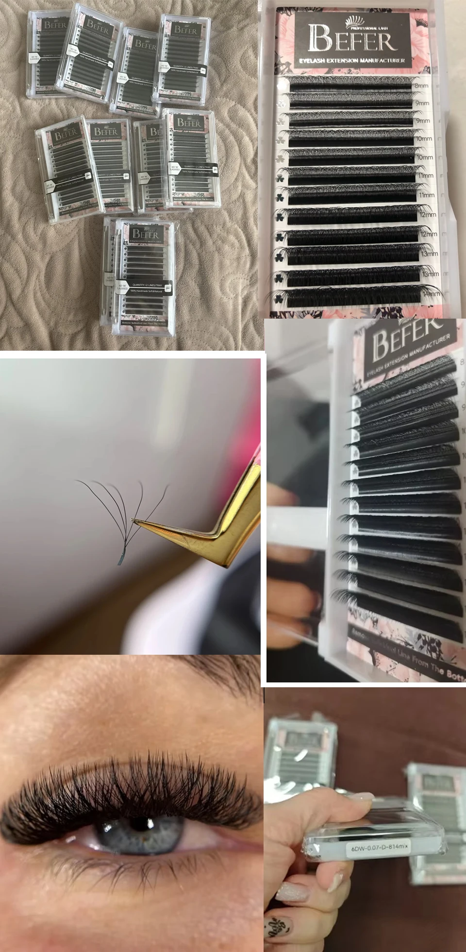 Befer W-förmige Wimpernverlängerung Volumen Cilios 5D 3D 4D 6D Wimpern W Hochwertige Großhandelslieferanten für Wimpernverlängerungen – Detail 3