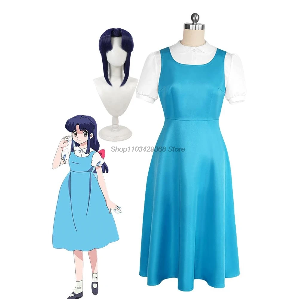 Anime Ranma 1/2 Akane Tendo Cosplay Costume Blue Lovely Dress Carnival Role Play Uniform Suit Halloween Party Outfit Adult Women