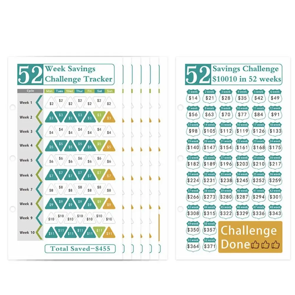 

52 Weeks Envelope Challenge Binder Waterproof Loose Leaf Money Saving Challenge PU Leather Colorful Savings Challenge Book