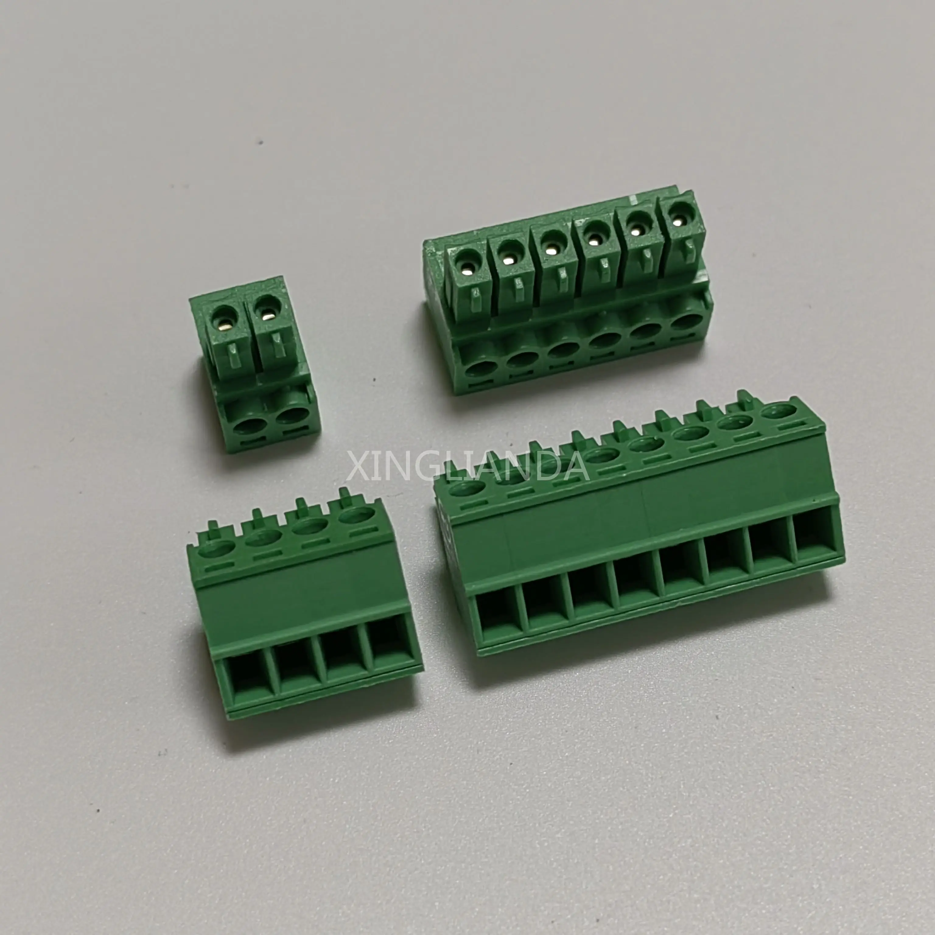 15EDG 3.5mm Plug-in Terminal Block curved needle PCB Screw Terminal Connectors 2/3/4/5/6/7/8/9/10P KF15EDG-3.5 Green