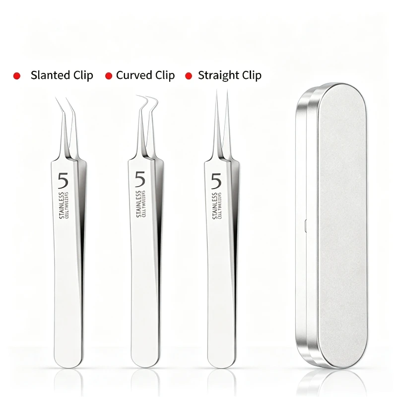 German Ultra‑Fine Blackhead Clip Tweezers, No.5 Cell Pimple Remover, Acne Needle Tool for Beauty Salon Facial Skin Care