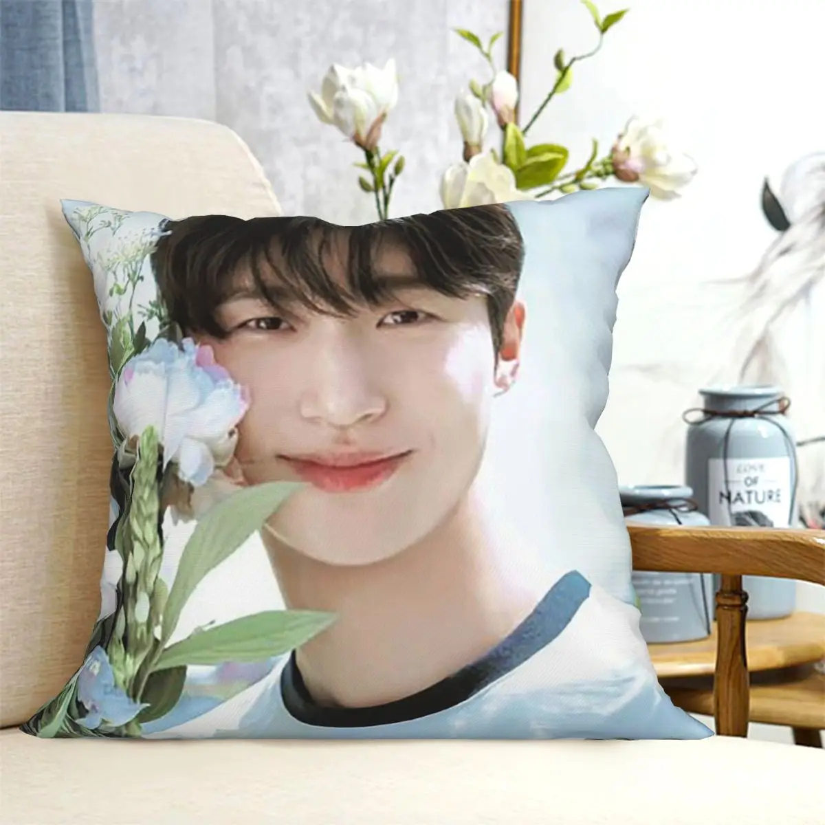 Lovely Runner K-Drama Byeon Woo Seok Square Pillowcase Cushion Cover Pillow Case Throw Pillow Cover for Home Bedroom Car