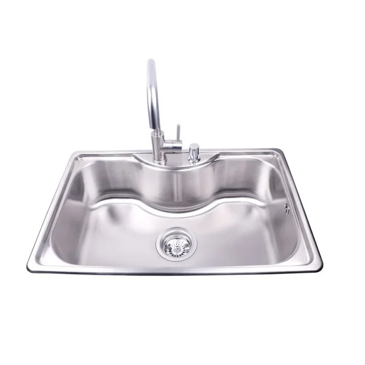 Good Discount 304 201 Stainless Steel Perfect Overflow Hole Design Single Bowl Kitchen Sink