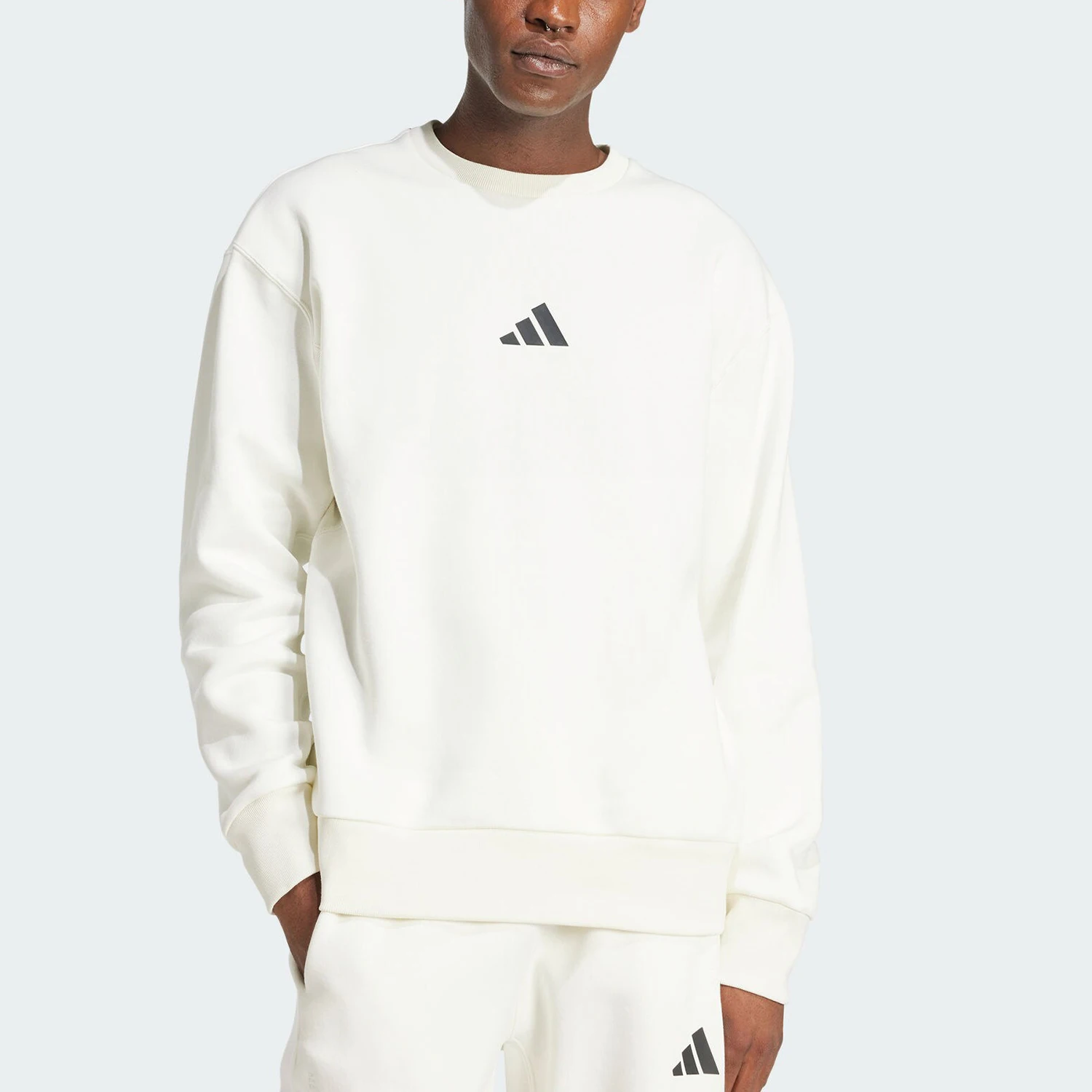 Adidas genuine M A SZN G CREW men's round neck pullover hoodie JJ3670