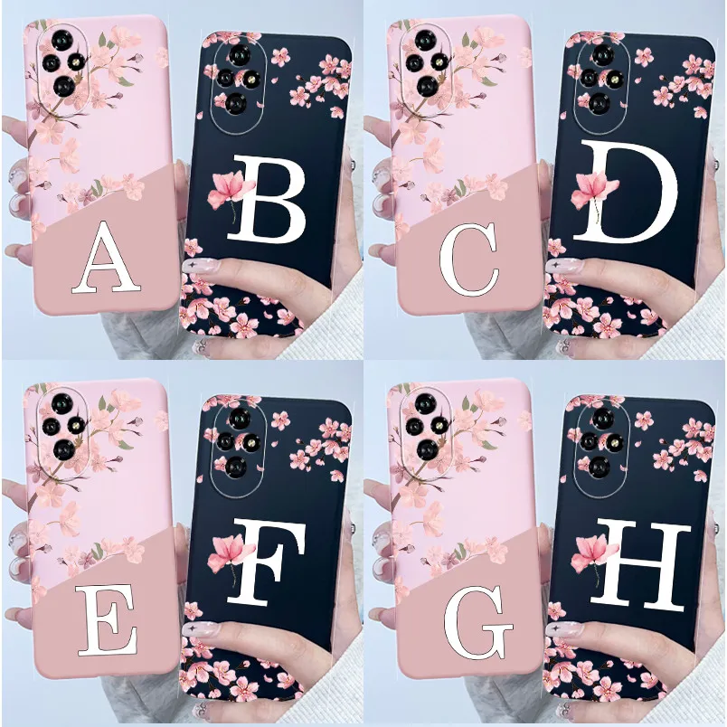 

For Honor 200 / Honor 200Pro Phone Case Honor200 Pro TPU Soft Silicone Back Cover Sweet Printing Cute Letters Protective Casing
